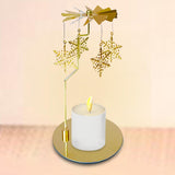 Maxbell Metal Rotating Candle Holder Rotary Candlestick for Living Room Ornament Snowflake