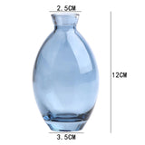 Maxbell Modern Flower Vase Floral Arrangement Transparent for Bedroom Outdoor Indoor Blue Height 12cm
