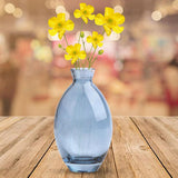 Maxbell Modern Flower Vase Floral Arrangement Transparent for Bedroom Outdoor Indoor Blue Height 12cm