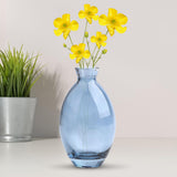 Maxbell Modern Flower Vase Floral Arrangement Transparent for Bedroom Outdoor Indoor Blue Height 12cm