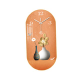 Maxbell Modern Crystal Porcelain Painting Wall Clock Silent Big Kitchen Decor Style H