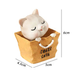 Maxbell Cat Figurine Shaking Head Cat Car Dashboard Decoration for Cafe Decor Style C