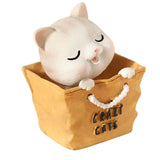 Maxbell Cat Figurine Shaking Head Cat Car Dashboard Decoration for Cafe Decor Style C