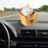 Maxbell Cat Figurine Shaking Head Cat Car Dashboard Decoration for Cafe Decor Style C