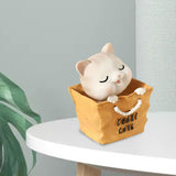 Maxbell Cat Figurine Shaking Head Cat Car Dashboard Decoration for Cafe Decor Style C