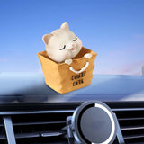 Maxbell Cat Figurine Shaking Head Cat Car Dashboard Decoration for Cafe Decor Style C