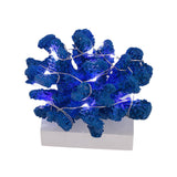 Maxbell Resin Coral Statue LED with Light Desk Lamp for Desktop Bar Decor Blue