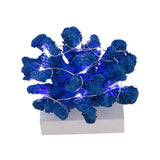Maxbell Resin Coral Statue LED with Light Desk Lamp for Desktop Bar Decor Blue