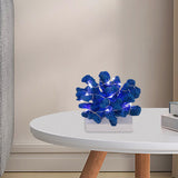 Maxbell Resin Coral Statue LED with Light Desk Lamp for Desktop Bar Decor Blue