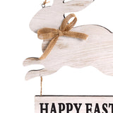 Maxbell Happy Easter Hanging Sign Rabbit Wooden Plaque for Easter Party Favors Decor