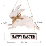 Maxbell Happy Easter Hanging Sign Rabbit Wooden Plaque for Easter Party Favors Decor