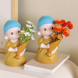 Maxbell Nordic Bouquet Girl Statue Table Centerpieces for Living Room Office Cabinet