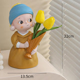 Maxbell Nordic Bouquet Girl Statue Table Centerpieces for Living Room Office Cabinet