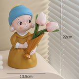 Maxbell Nordic Bouquet Girl Statue Table Centerpieces for Living Room Office Cabinet