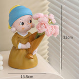 Maxbell Nordic Bouquet Girl Statue Table Centerpieces for Living Room Office Cabinet