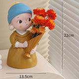 Maxbell Nordic Bouquet Girl Statue Table Centerpieces for Living Room Office Cabinet