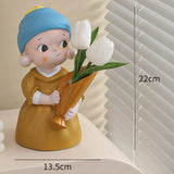 Maxbell Nordic Bouquet Girl Statue Table Centerpieces for Living Room Office Cabinet