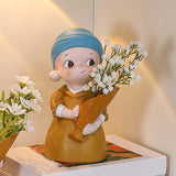 Maxbell Nordic Bouquet Girl Statue Table Centerpieces for Living Room Office Cabinet