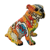 Maxbell Modern Bulldog Statue Art Figurine Resin for Fireplace Dining Room Bedroom Style B