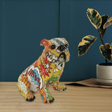 Maxbell Modern Bulldog Statue Art Figurine Resin for Fireplace Dining Room Bedroom Style B