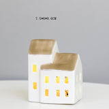 Maxbell Ceramic House Night Light Modern Stand for Celebrations Home Wedding Decor