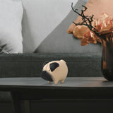 Maxbell Wood Carved Dog Figurine Cute Handmade Mini for Bookshelf Table B