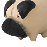 Maxbell Wood Carved Dog Figurine Cute Handmade Mini for Bookshelf Table B