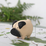 Maxbell Wood Carved Dog Figurine Cute Handmade Mini for Bookshelf Table B