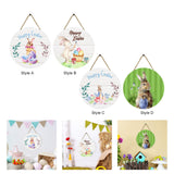 Maxbell Easter Door Sign Wood Door Hanger Bunny Pattern Ornament Housewarming Gift Style A