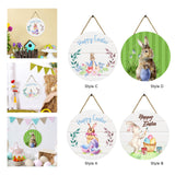 Maxbell Easter Door Sign Wood Door Hanger Bunny Pattern Ornament Housewarming Gift Style A