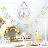 Maxbell Easter Door Sign Wood Door Hanger Bunny Pattern Ornament Housewarming Gift Style A