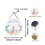 Maxbell Easter Door Sign Wood Door Hanger Bunny Pattern Ornament Housewarming Gift Style A