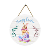 Maxbell Easter Door Sign Wood Door Hanger Bunny Pattern Ornament Housewarming Gift Style A