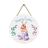 Maxbell Easter Door Sign Wood Door Hanger Bunny Pattern Ornament Housewarming Gift Style A