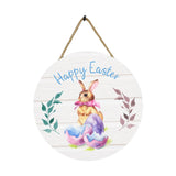 Maxbell Easter Door Sign Wood Door Hanger Bunny Pattern Ornament Housewarming Gift Style A