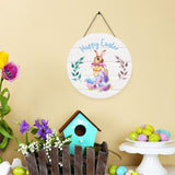 Maxbell Easter Door Sign Wood Door Hanger Bunny Pattern Ornament Housewarming Gift Style A