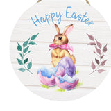 Maxbell Easter Door Sign Wood Door Hanger Bunny Pattern Ornament Housewarming Gift Style A