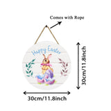 Maxbell Easter Door Sign Wood Door Hanger Bunny Pattern Ornament Housewarming Gift Style A