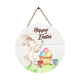 Maxbell Easter Door Sign Wood Door Hanger Bunny Pattern Ornament Housewarming Gift Style B