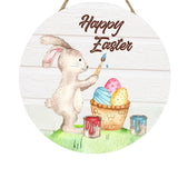 Maxbell Easter Door Sign Wood Door Hanger Bunny Pattern Ornament Housewarming Gift Style B