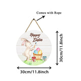 Maxbell Easter Door Sign Wood Door Hanger Bunny Pattern Ornament Housewarming Gift Style B