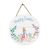 Maxbell Easter Door Sign Wood Door Hanger Bunny Pattern Ornament Housewarming Gift Style C