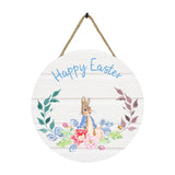 Maxbell Easter Door Sign Wood Door Hanger Bunny Pattern Ornament Housewarming Gift Style C