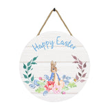 Maxbell Easter Door Sign Wood Door Hanger Bunny Pattern Ornament Housewarming Gift Style C