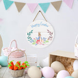 Maxbell Easter Door Sign Wood Door Hanger Bunny Pattern Ornament Housewarming Gift Style C