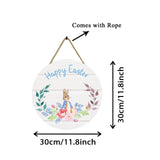 Maxbell Easter Door Sign Wood Door Hanger Bunny Pattern Ornament Housewarming Gift Style C