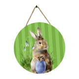 Maxbell Easter Door Sign Wood Door Hanger Bunny Pattern Ornament Housewarming Gift Style D