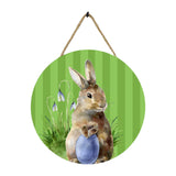 Maxbell Easter Door Sign Wood Door Hanger Bunny Pattern Ornament Housewarming Gift Style D