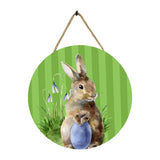 Maxbell Easter Door Sign Wood Door Hanger Bunny Pattern Ornament Housewarming Gift Style D