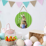 Maxbell Easter Door Sign Wood Door Hanger Bunny Pattern Ornament Housewarming Gift Style D